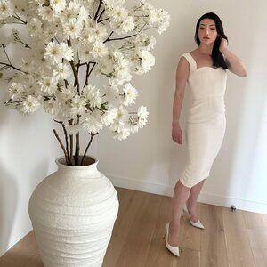 Victoria Beckham White Dress - Exquisite Fabric & Structure, Minor Flaws. Size S